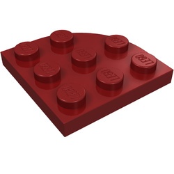 30357-59 Platte plaat 3x3 afgeronde hoek rood, donker NIEUW *1B234
