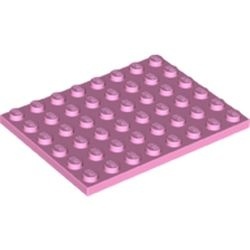 3036-104 Platte plaat 6x8 roze, helder NIEUW *5K0000