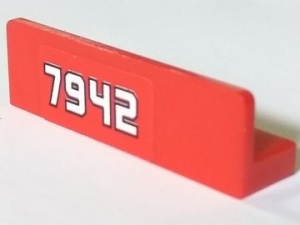 30413pb0017-5G Paneel 1x4 "7942" rood gebruikt *0D0000