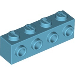 30414-156 Steen 1x4 met noppen één zijde blauw, middenazuur NIEUW *5K0000