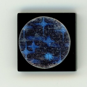 3068bpb0045-11G Tegel 2x2 met holografische sterren (Sticker) zwart gebruikt *5T05-30