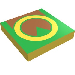 3068bpb0046-3G Tegel 2x2 groen en bruin geel gebruikt *5T05-20