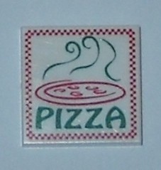 3068bpb0883-1 Tegel 2x2 PIZZA wit NIEUW *