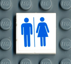 3068bpb0909-1G Tegel 2x2 toiletten (Sticker) wit gebruikt *5T05-12