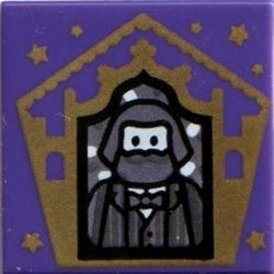 3068bpb1736-89 Tegel 2x2 HP Chocolate Frog Card Bertie Bott paars, donker NIEUW *