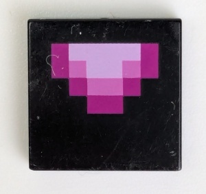 3068pb0895-11G Tegel 2x2 Gepixelde tong (Minecraft) zwart gebruikt *5T05-32