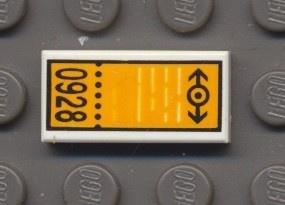 3069bpb0029-1 Tegel 1x2 Oranje treinkaartje wit NIEUW *0D008
