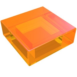 3070b-98 Tegel 1x1 transparant oranje NIEUW *1B107