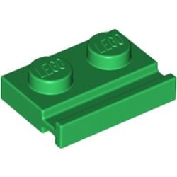 32028-6G Platte plaat 1x2 met deurrail groen gebruikt *6K3