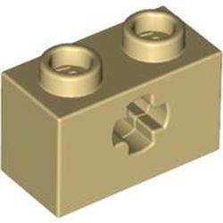 32064-2G Technic, steen 1x2 met asgat crème gebruikt *1D053