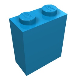3245c-153 Steen 1x2x2 met nophouder binnen blauw, donkerazuur NIEUW *
