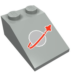 3298p90-9G Dakpan bedrukt 33 3x2 met Classic Space Logo lichtgrijs (klassiek) gebruikt *5R000