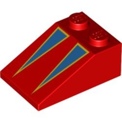 3298pb013-5G Dakpan bedrukt 33 3x2 met blauwe driehoeken rood gebruikt *5R000