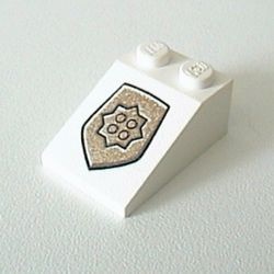 3298pb028-1G Dakpan bedrukt 33 3x2 met World City Police Badge wit gebruikt *5R000