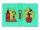 33009px1-40G Boek met rode fles turquoise, licht gebruikt *1E020