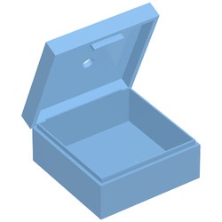 33031-42G Box 3.5x3.5x1 1/3 blauw, midden gebruikt *5K000