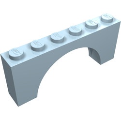 3307-62G Steen, boog 1x6x2 (dikkere top) zie ook 12939) blauw, licht gebruikt *1D048