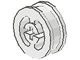 3482-3G Wiel met gespleten asgat geel gebruikt *5W000 - Img 2