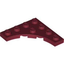 35044-59 Platte plaat 4x4 vierkant met ronde uitsnede rood, donker NIEUW *5D0000