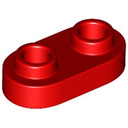 35480-5 Platte plaat 1x2 ovaal/afgerond beide kanten rood NIEUW *1B351