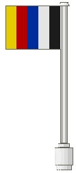 3596p01 Vlag op vlaggemast, recht (klassiek) LEGO kleuren wit gebruikt *