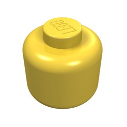 3626a-3G Steen Minifig dikrond MASSIEVE nop geel gebruikt *1L078
