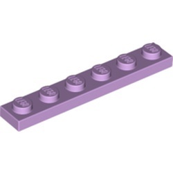3666-154 Platte plaat 1x6 lavender, licht NIEUW *1B177