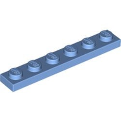 3666-42 Platte plaat 1x6 blauw, midden NIEUW *1B175