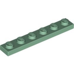 3666-48 Platte plaat 1x6 groen, zandkleurig NIEUW *1B175