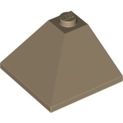 3675-69 Dakpan 33 graden hoek 3x3 BUITENZIJDE crème,donker NIEUW *1B212