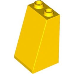 3684-3 Dakpan 75 graden 2x2breedx3 (open of dichte noppen) geel NIEUW *1B161