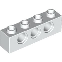 3701-1 Technic, steen 1x4 met 3 gaten wit NIEUW *