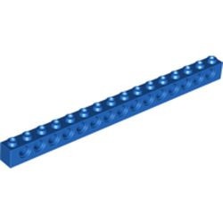 3703-7G Technic, steen 1x16 met 15 gaten blauw gebruikt *1D058