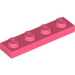 3710-220 Platte plaat 1x4 rood, koraal NIEUW *1B174
