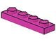 3710-47 Platte plaat 1x4 roze, donker NIEUW *1B174