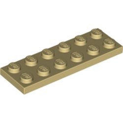 3795-2G Platte plaat 2x6 crème gebruikt *1A033
