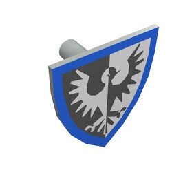 3846px9-86G Schild driehoekig zwarte valk blauwe rand grijs, licht (blauwachtig) gebruikt *0L0000 - Img 2