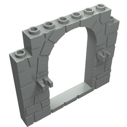 40242-9G Deurframe 1x8x6 met steenpatroon en 2 clips lichtgrijs (klassiek) gebruikt *
