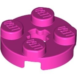 4032-47 Platte plaat 2x2 rond roze, donker NIEUW *1B209
