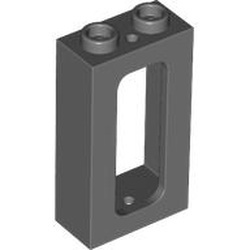 4035-85G Trein, raam 1x2x3 zonder glas zie 4036 grijs, donker (blauwachtig) gebruikt *1C036