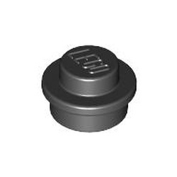 4073-11 Platte plaat 1x1 rond zwart NIEUW *1B206