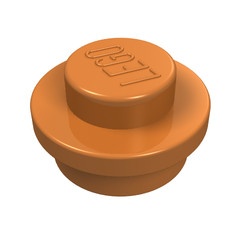 4073-150 Platte plaat 1x1 rond caramel, midden NIEUW *1B206