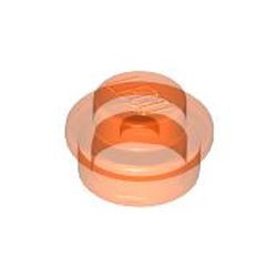 4073-18 Platte plaat 1x1 rond transparant neonoranje NIEUW *1B207