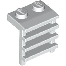 4175-1G Platte plaat 1x2 met trapje wit gebruikt *0L0000