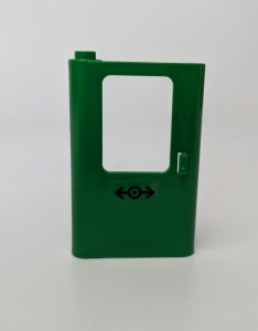 4181pb031-6G Trein, Deur 1x4x5 links met treinlogo (zwart) groen gebruikt *1D0000