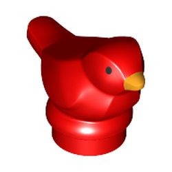 41835pb01-5 Klein vogeltje met zwarte ogen en helderoranje bek rood NIEUW *0D000