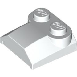 41855-1 Steen 2x2x 2/3 twee noppen, lip einde (kikker) wit NIEUW *1B189