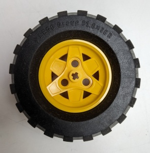 41896c01-3G Wiel 43.2mm doorsnede 26mm breed TR klein, dikke zwarte truckband 81.6x38 R (41896/45982) (PAKKETZENDING!) geel gebruikt *5W000