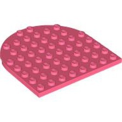 41948-220 Platte plaat 8x8 afgeronde hoek rood, koraal NIEUW *3D0000