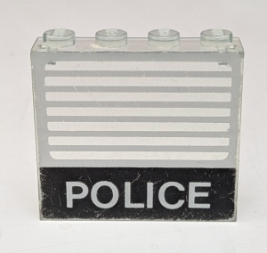 4215ap18-12G Paneel 1x4x3 POLICE in zwart transparant gebruikt *0D0000